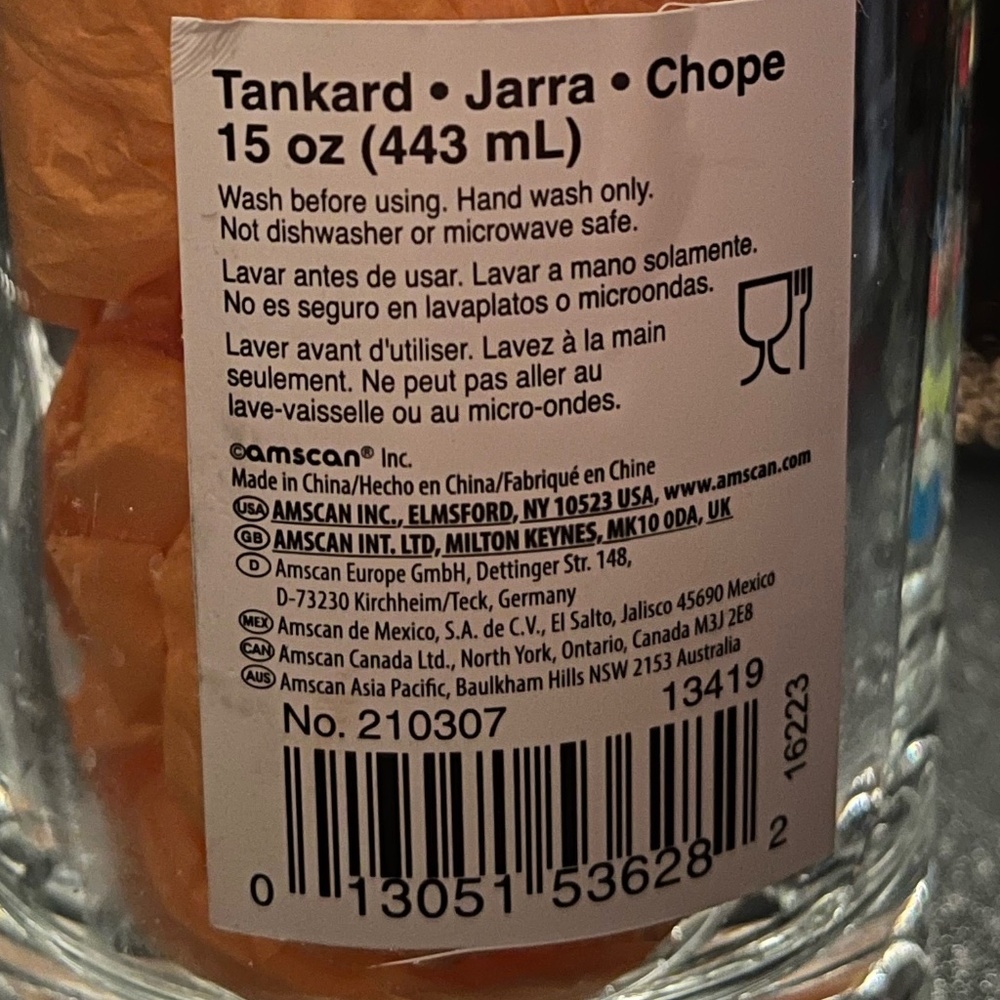 15oz glass mug "Cheers to 40 years!" - Picture 3 of 3